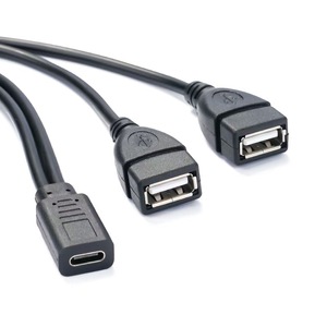 15W3A <span class=keywords><strong>USB</strong></span> C ตัวผู้เป็น <span class=keywords><strong>USB</strong></span> คู่2.0สายชาร์จไฟแบบแยกตัวเมีย - Product Image 1