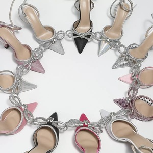 Sandales de style nœud pour femme, mules à bout pointu et talons pour femmes - Product Image 1