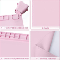 Tapis en silicone écologique et mignon pour la coulée de résine, tapis antidérapant pour la peinture et l'artisanat avec gobelet de nettoyage