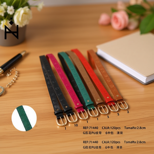 Cinturón de Cuero PU con Grabado en Relieve G de 2.8cm, Cinturón de Moda para Mujer - Product Image 3