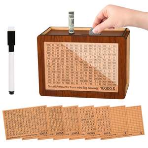 Salvadanaio in Legno Riutilizzabile per Sfida di <span class=keywords><strong>Risparmio</strong></span>, per Adulti e Bambini - Product Image 5