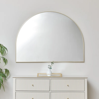Miroir de salle de bain LED sans cadre en forme de demi-lune, résistant à l'eau, avec interrupteur tactile, prix de gros