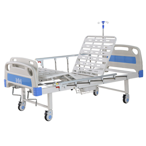 <span class=keywords><strong>Lit</strong></span> d'hôpital manuel à double fonction Shinebright CH-M02B à 2 manivelles avec table à manger, mobilier hospitalier, garantie 5 ans - Product Image 1