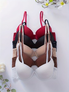 Tume Pure Desire Sous-Vêtements pour Amazon Vente Chaude Fleur Dentelle <span class=keywords><strong>Soutien</strong></span>-<span class=keywords><strong>Gorge</strong></span> avec Bandoulière Réglable Anneau En Acier Mince Coupe Sans Fil - Product Image 6