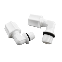 Conectores de Tubo JACO de 1/4, Conector de Compresión de Codo Macho de Plástico de Baja Presión, para Purificador de Agua por Ósmosis Inversa (RO)