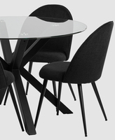 Ensemble de meubles de salle à manger en verre trempé en forme de X pieds en métal table à manger ronde en verre