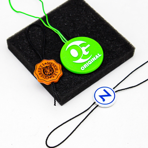 Bền vững PVC quần áo phụ kiện Fastener móc quan hệ dây treo tag chuỗi dập nổi may con dấu thẻ nhựa thương hiệu túi nhãn - Product Image 5