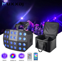 Projecteur LED sans fil DMX 24*12W RGBWA UV 6-en-1, projecteur à batterie haute puissance pour mariage, DJ, fête