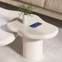 2025 nouveau Style usine directe pas cher prix bois nuage forme blanc meubles de maison salon Villa hôtel chambre Table basse