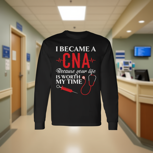 Camiseta de Manga Larga para Asistente de Enfermería Certificado (CNA), Cuello Redondo, Unisex, Diseño para Trabajadores Médicos, Ropa Promocional - Product Image 2