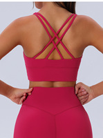 Sujetadores deportivos transpirables y ecológicos para mujer con tiras, compresión ligera, espalda cruzada, acolchados, para yoga y entrenamiento, con soporte.