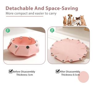 Factory Wholesale ODM/OEM Adjustable Comfortable Detachable Snap-<b>Button</b> Foldable Eco-Friendly Silicone Pet Bowl Portable Travel - Product Image 4