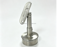 Support de garde-corps en acier inoxydable excentrique et courbé pour poteau de balustrade en verre, réglable pour escalier et balcon