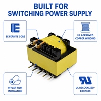 Transformateur SMPS haute fréquence EE28 220V 24V à noyau de ferrite, monté sur circuit imprimé, personnalisé pour usage industriel