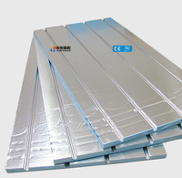 Planche chauffante rainurée en XPS radioactif avec feuille d'aluminium pour isolation de tuyaux de 12-20 mm, mousse isolante XPS avec feuille d'aluminium, panneau XPS