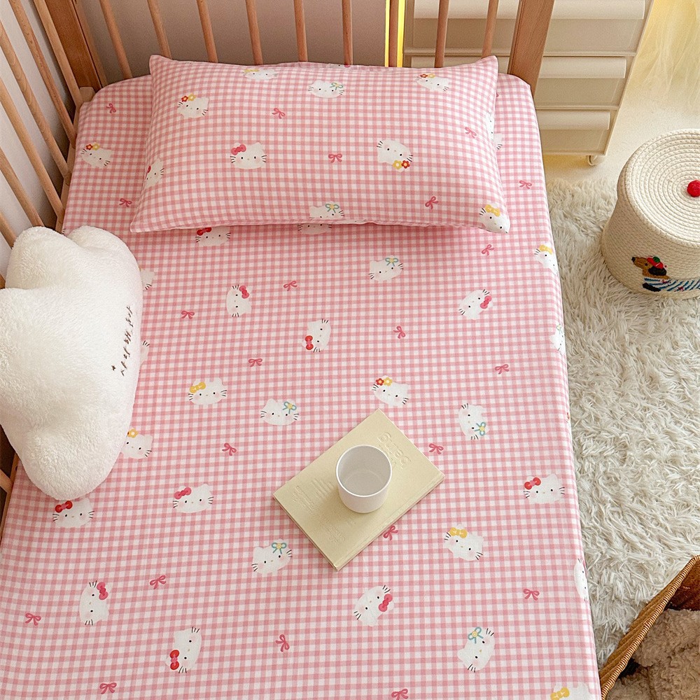 Lenzuolo per culla in doppio strato di garza - Gattino colorato