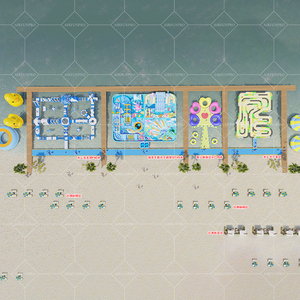 Parco acquatico gonfiabile commerciale con percorsi a ostacoli e spiaggia galleggiante per attività acquatiche - Product Image 5