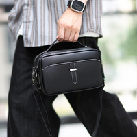 Tas Selempang Pria Kulit PU Berkualitas Tinggi Terbaru, Dilengkapi Kunci Sidik Jari, Dompet Bisnis, Tas Clutch, Tas Messenger