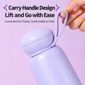 Large Capacity Stainless Steel Vacuum Flask 304 Insulated Water Bottle with Round <b>Mushroom</b> Cap Carry Loop for Travel - Product Image 4