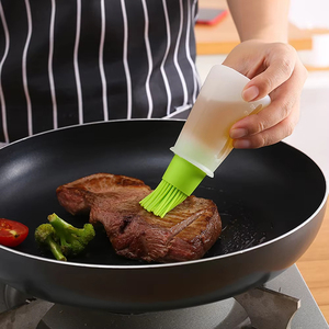 Oil <b>Bottle</b> BBQ Kitchenware Gadgets Grilling Frying Tools Silicone Oiler with <b>Brush</b> Seasoning Sauce <b>Brush</b> with Scale - Product Image 3