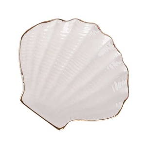 <strong>Jewelry</strong> Dish Shell Seashell Tray Trinket Stud Ear Holder Plate Earring Organizer Necklace Showing <strong>Ceramic</strong> <strong>Box</strong> Jewel Sea Ring - Product Image 1