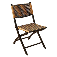 Chaise pliante d'extérieur en rotin PE |   Chaise portable tissée à la main