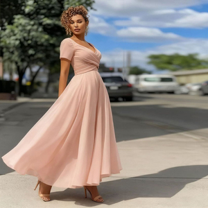 Robe trapèze sans manches cintrée à la taille pour femme, robe de soirée - Product Image 2