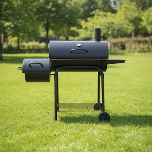 Parrilla de Carbón Metálica Resistente a la Intemperie, Ahumador de Gran Capacidad, Estufa Exterior <span class=keywords><strong>para</strong></span> Jardín, Barbacoa, Eventos y Fiestas - Product Image 1