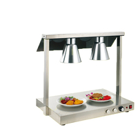 Lampe chauffante à double tête en acier inoxydable commercial pour la restauration, lumière thermique pour buffet d'hôtel