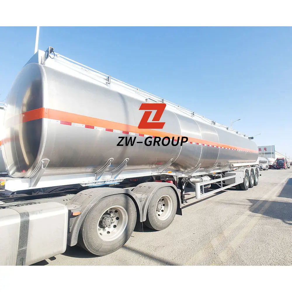 Zw Groep 3 As 42000l Saudi Diesel Tanker Oplegger Aramco Saso Certificaat 42cbm Aluminium Brandstoftank Oplegger