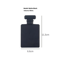 Flacons de parfum de voyage rectangulaires de luxe en verre noir mat 30ml 50ml 100ml vides avec vaporisateur pompe et couvercle