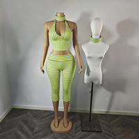Combinaison Courte Rayée Sexy à Col en V et Manches Courtes pour Femme, Personnalisable avec Logo, Nouvelle Tendance Été 2026, Faible MOQ, Fournisseur en Gros