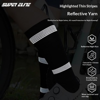 Chaussettes de compression réfléchissantes professionnelles pour hommes et femmes, à séchage rapide, antidérapantes et absorbant la transpiration, avec semelle en tissu éponge