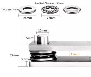 Một cặp bản lề Trục bằng thép không gỉ được sử dụng để lắp đặt che giấu trên cửa hoặc tủ Bản lề cửa xoay 360 ° - Product Image 4