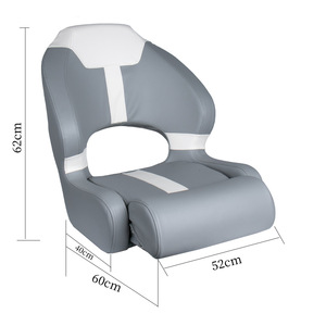 Asiento de Capitán de Barco 62x52x60cm Gris Blanco Cuero PU Silla Marina para Exteriores - Product Image 1