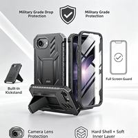 FNTCASE pour iPhone 17e, Coque de protection intégrale, Protection d'écran intégrée, Béquille annulaire, Housse antichoc de qualité militaire