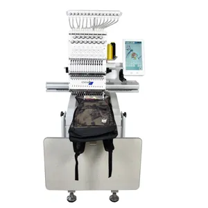 Yonthin Factory Lowest Price 1200 RPM 3D Flat C ap Bag Shock Embroidery 15 Needles Computerized Embroidery Machine