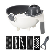 Draagbare Keuken Accessoris Tool Multifunctionele Plastic Fruit Chopper Dunschiller Rasp Shredder Set Groentesnijder