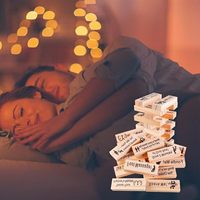 Jeu de Tour à Empiler de Couple, 48 Pièces, Cadeau pour Soirées Adultes, Jeu de Blocs à Dégringoler Multilingue