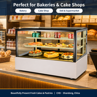 Vitrine à gâteaux en verre à angle droit de 700 L, vitrine réfrigérée, armoire chauffante pour pain et pâtisserie, adaptée aux boulangeries