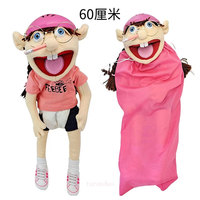 Boneka tangan anak laki-laki jefby 55cm uniseks, boneka tangan Natal, desain anjing bordir, katun PP penghilang stres, grosir
