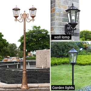 Outdoor Garden Lamp <b>Post</b> Brass LED Warm White Glass Shade IP66 AC 220V 10-Year Warranty 10000H Motion Sensor <b>Solar</b> Powered 144 - Product Image 2