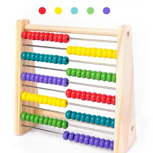 Kunden spezifische klassische hölzerne pädagogische Zähl spielzeug traditionelle Mathematik für Kleinkind Großhandel Holz klassische Perlen Abakus