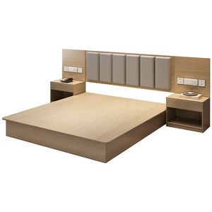 Nouvelle arrivée d'ensembles de chambre à coucher mobilier d'hôtel cinq étoiles lit double Tatami en bois moderne design lit King Size - Product Image 3