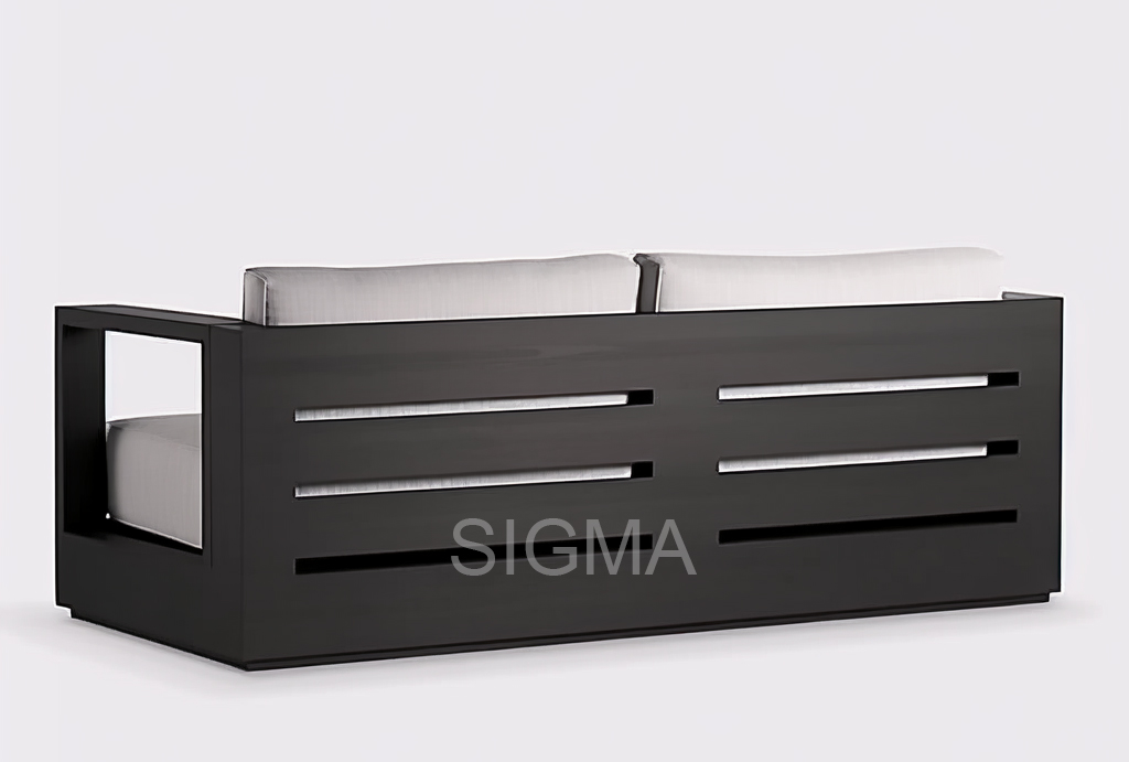Sigma new design 2 Seat sofa Modern Style Outdoor Garden Aluminum Sofa Hotel Balcony Furniture Luxury Garden sofa set