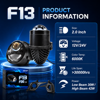 Projecteur antibrouillard Bi-LED 2 pouces 12V 24V, feux de croisement/route laser 6000K, éclairage automobile LED pour voiture