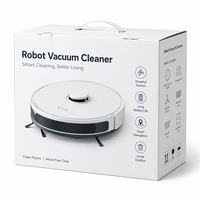 Boîte d'emballage pour aspirateur robot en carton ondulé de couleur recyclable haut de gamme avec logo personnalisé imprimé, poignée en PVC, carton d'expédition pour le commerce électronique