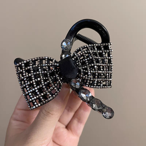 Pince à Cheveux Nœud Papillon Noir Élégante et Simple, Style Luxe Léger, Bijou Tendance pour Femme, Vente en Gros - Product Image 3