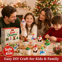 Kit de Arcilla Seca al Aire para Manualidades Navideñas DIY, 80+ Piezas, Set de Manualidades Festivas con Pegamento en Crema, No Tóxico, Caja de Regalo, Venta al por Mayor, OEM, ODM, Fábrica