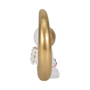 Statuetta di Astronauta con Luna Crescente, Scultura in Poliresina, Decorazione Celeste per Mensole e Tavolini - Product Image 3